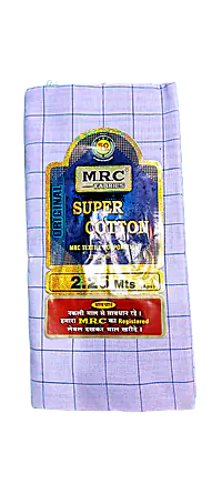 2.25m White Checked  Cotton Mens Lungi set of 2 - Master