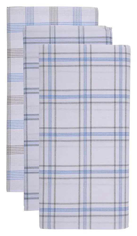 2.25m White Checked  Cotton Mens Lungi set of 2 - Master