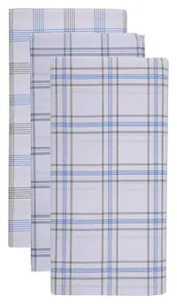 2.25m White Checked  Cotton Mens Lungi set of 2 - Master