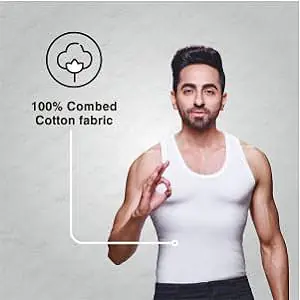 Ranjit Smart Men's White Round Neck Sleeveless Cotton Vest (Pack of 6) (White) - Master
